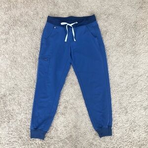 Figs Zamora Jogger Scrub Bottoms Denim Blue Small Petite S/P